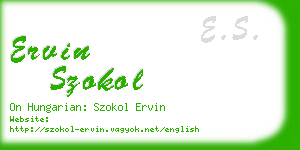 ervin szokol business card